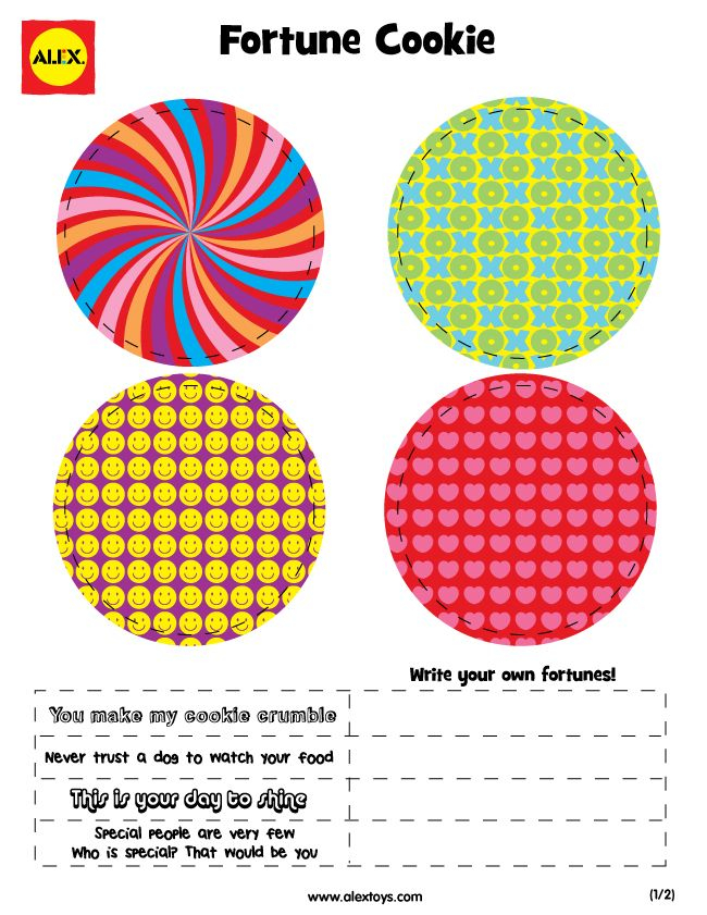 Printable Paper Fortune Cookies AlexBrands 