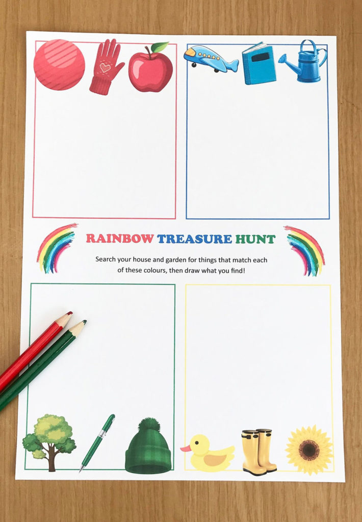 Printable Rainbow Treasure Hunt Worksheet For Kids Etsy Worksheets