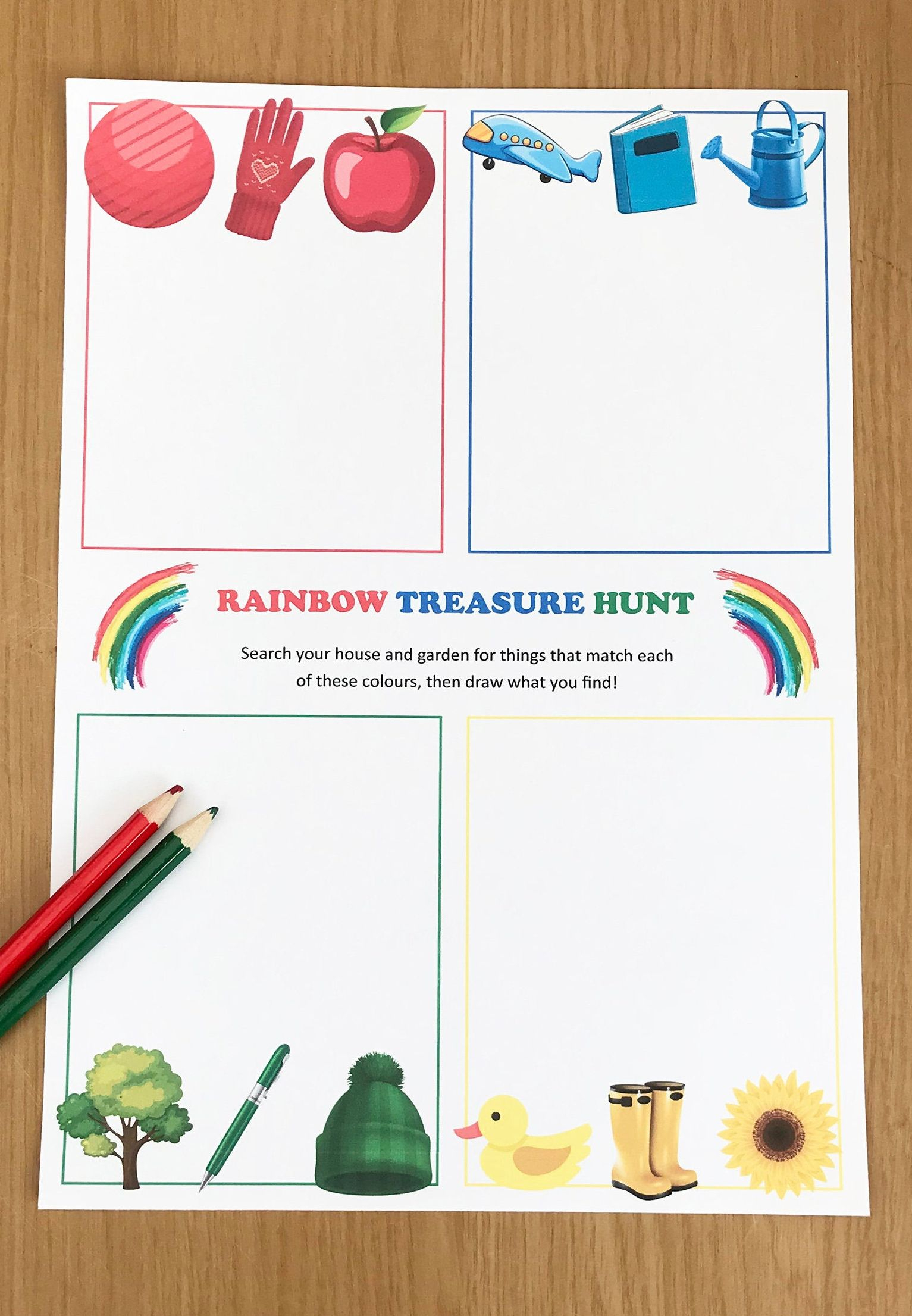 Printable Rainbow Treasure Hunt Worksheet For Kids Etsy Worksheets 