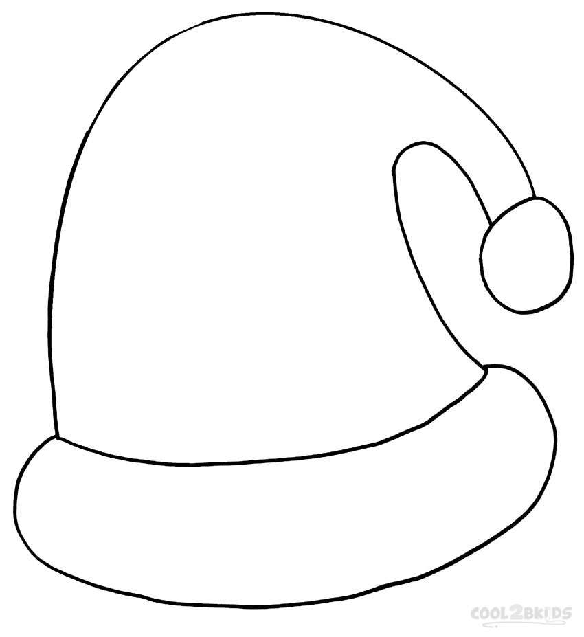 Printable Santa Hat Coloring Pages For Kids