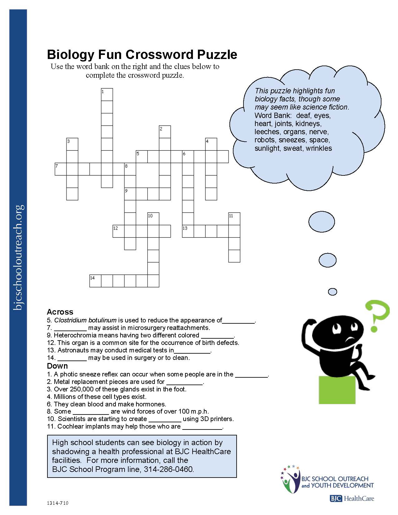 Printable Stress Management Crossword Puzzle Printable 