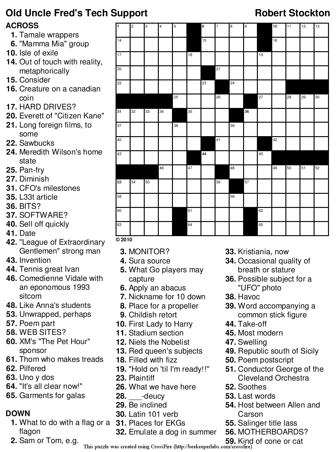 Printable Tv Crossword Puzzles Printable Crossword Puzzles