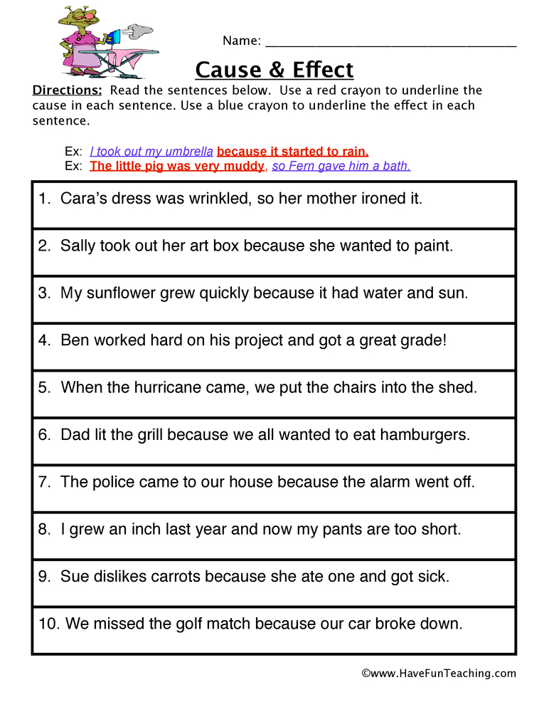 Reading Cause And Effect Resources