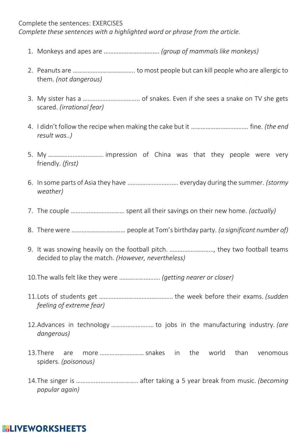 Reading Comprehension 10th Grade Worksheet