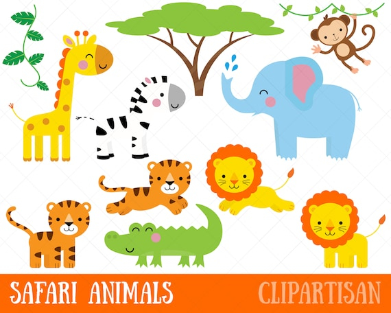 Safari Animals Clipart Printable Jungle Animal Clip Art