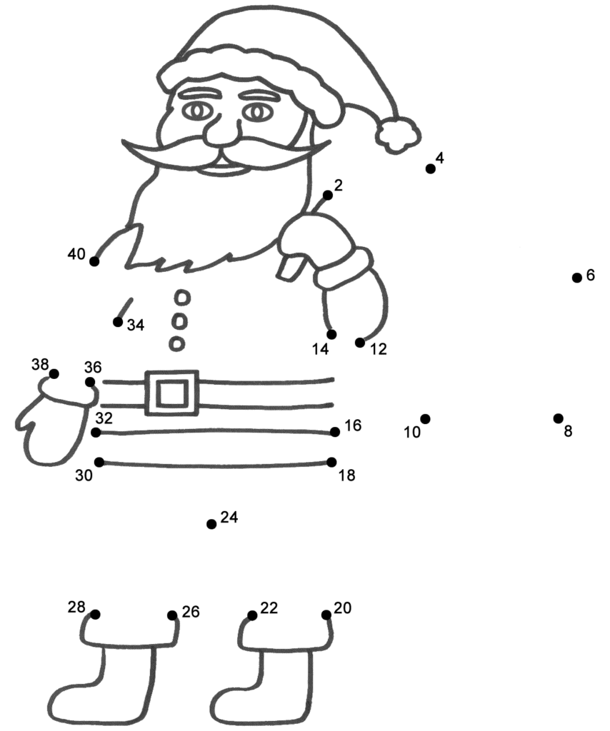 Santa Claus Connect The Dots Count By 2 s Christmas 