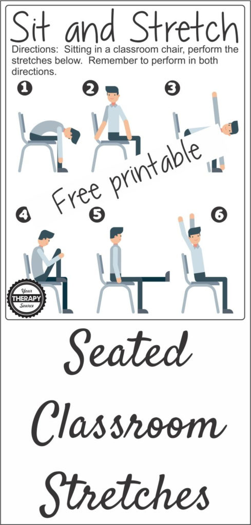 Seated Classroom Stretches Free Printable Your Therapy Source