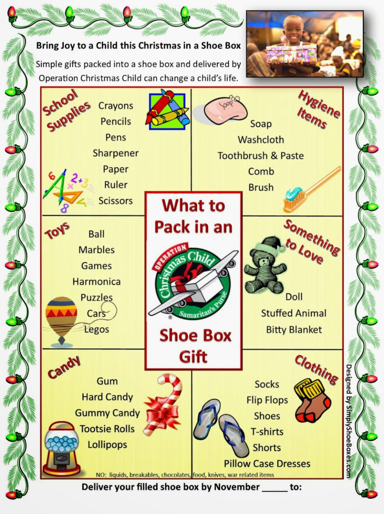 Simply Shoeboxes What To Pack In An Operation Christmas 