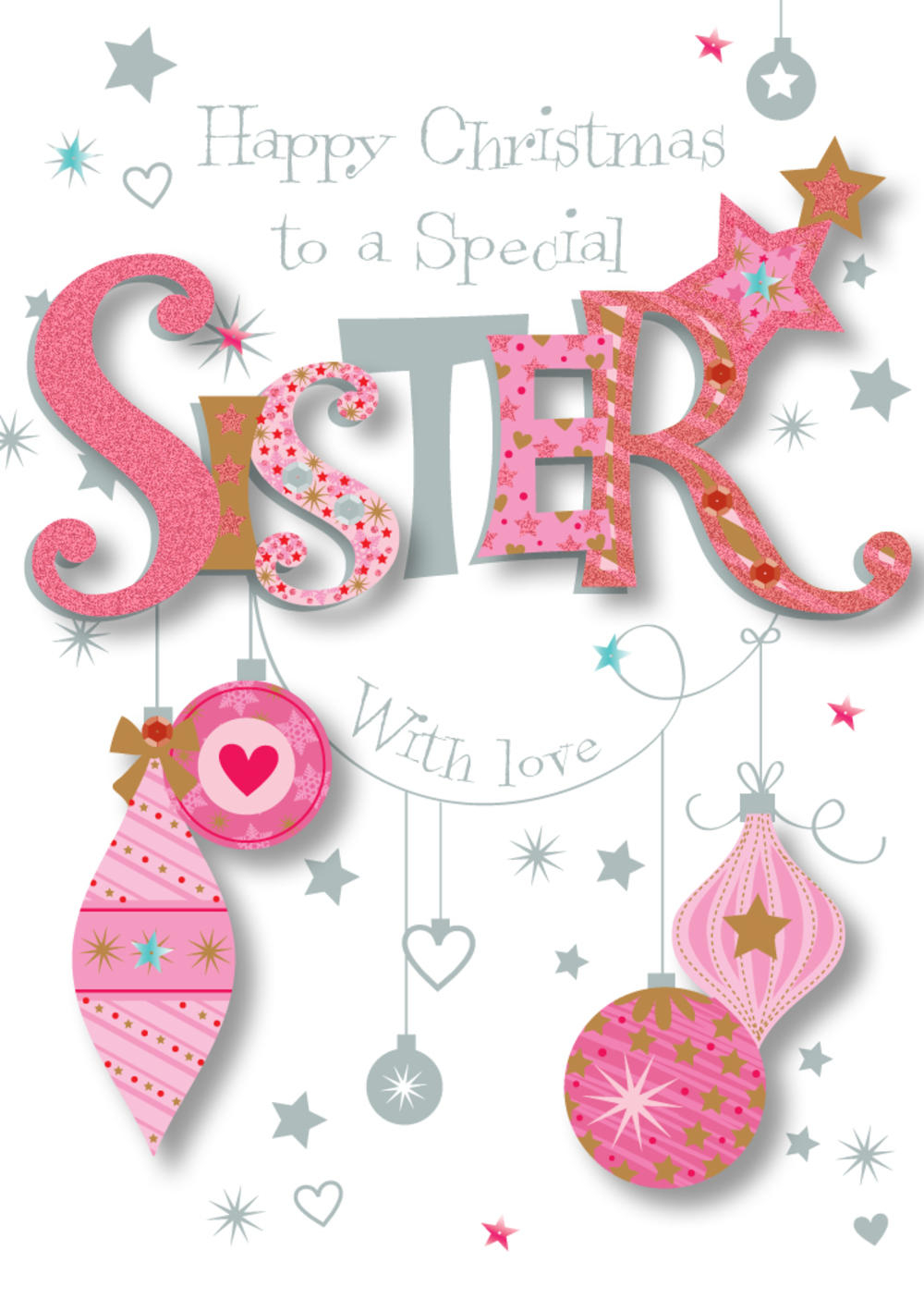 Special Sister Happy Christmas Greeting Card Cards Love Kates