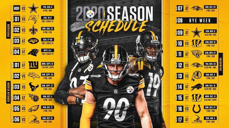 Steelers 2020 Schedule Includes Four Primetime Games