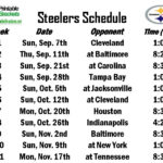 Steelers Schedule Pittsburgh Steelers Schedule