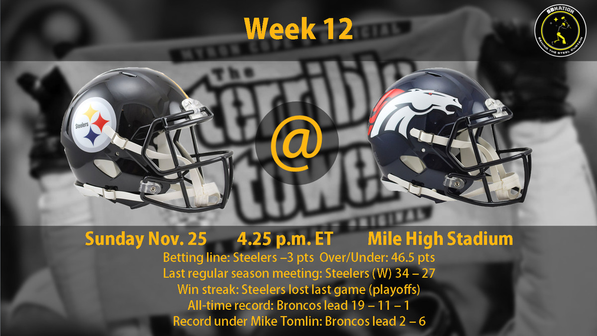 Steelers Vs Broncos Week 12 Time TV Schedule And How To 
