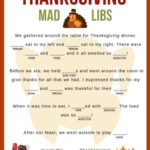 Thanksgiving Mad Libs Thanksgiving Mad Lib Thanksgiving Fun