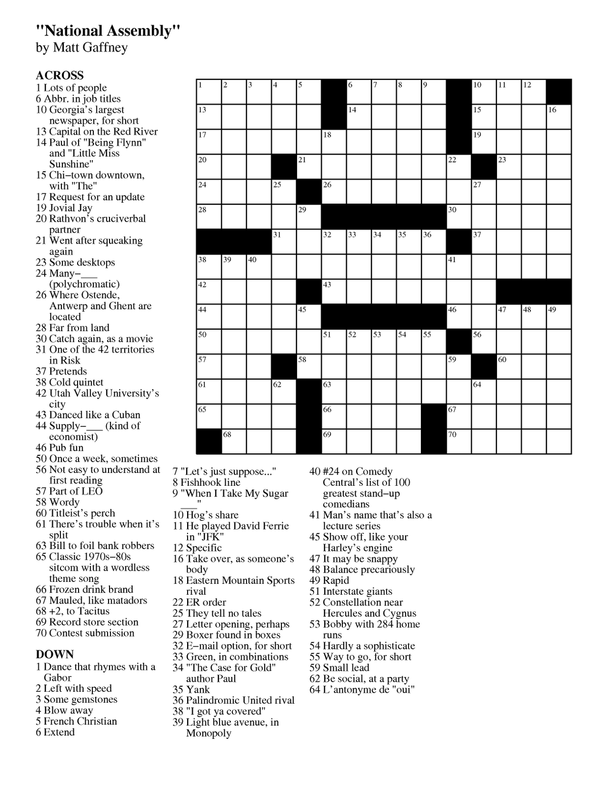 The Nation Cryptic Crossword Forum Wall Street Journal 