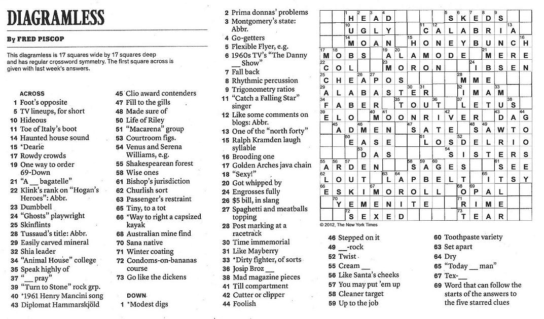 The New York Times Crossword In Gothic 05 27 12 PIE 