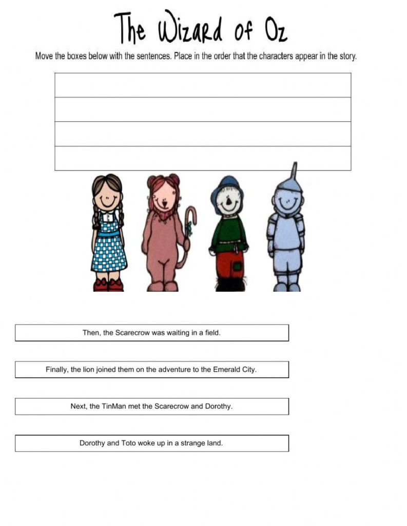 The Wizard Of Oz Sequence Of Events Worksheet