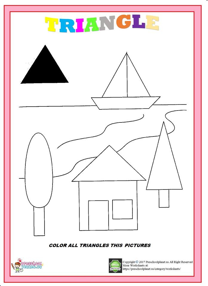 Triangle Worksheet Preschoolplanet