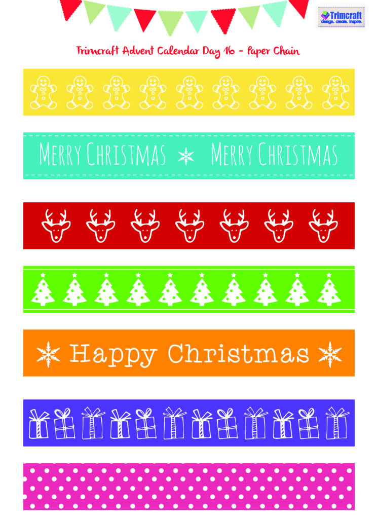 Trimcraft Advent Calendar Day 16 Christmas Paper Chain 