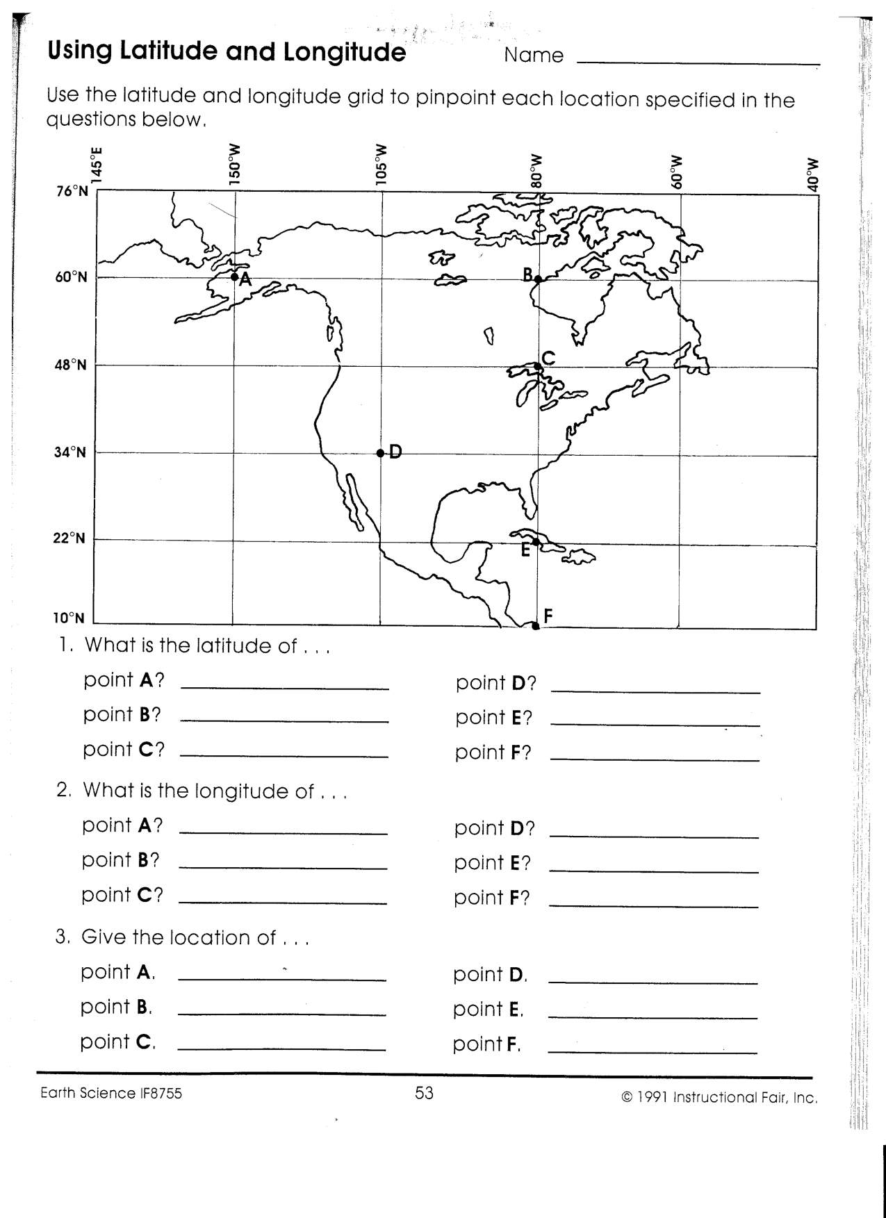 Using Latitude And Longitude Worksheet In 2021 Social