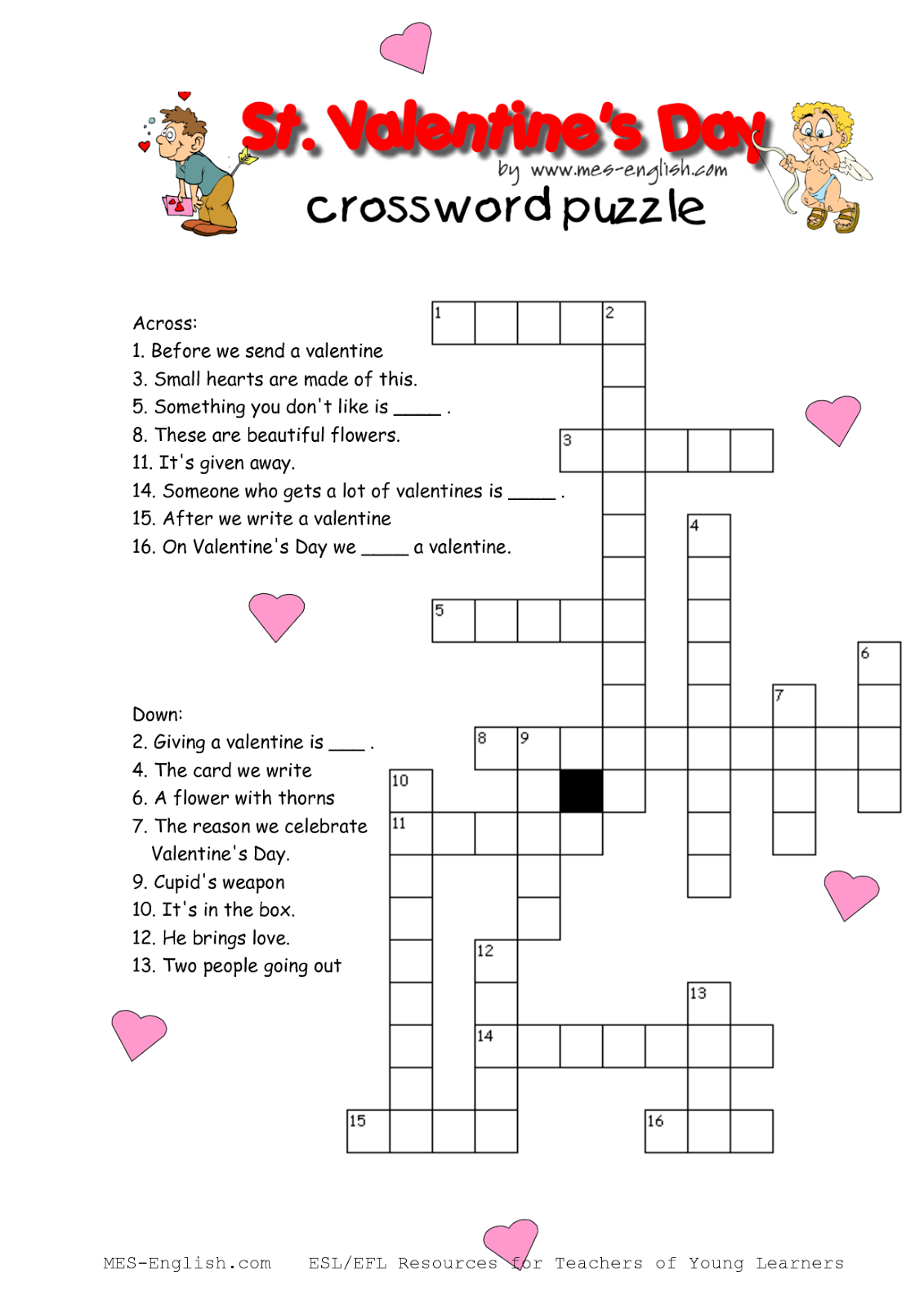 Valentine s Crossword Hard Difficult Level
