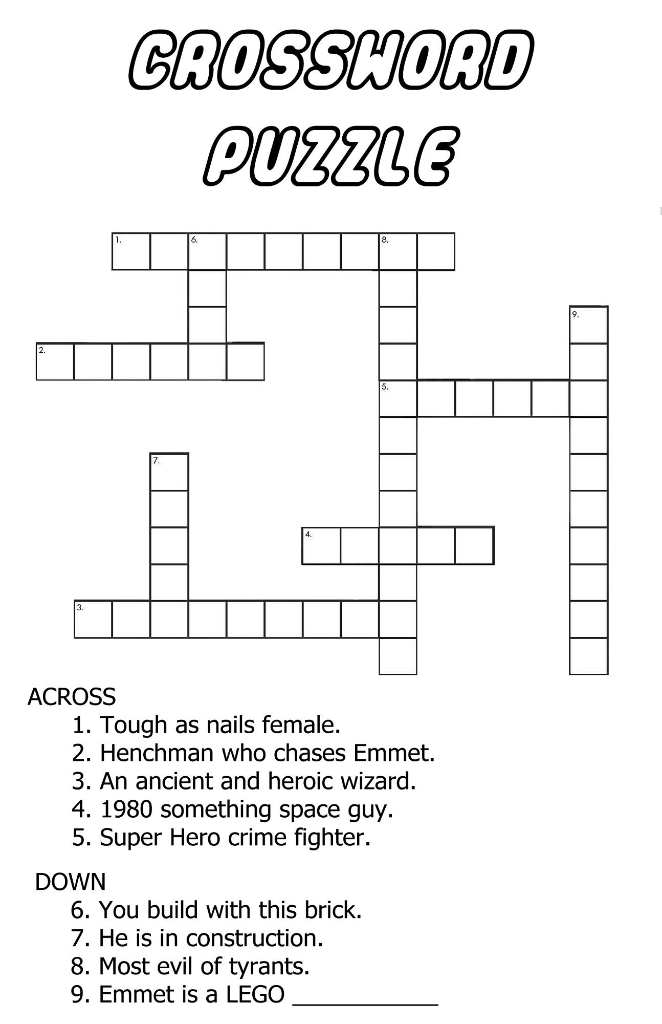 Very Easy Crossword Puzzles For Kids In 2020 Printable 