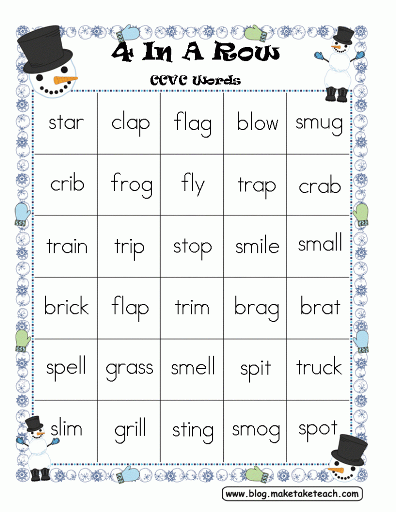 Winter Themed Activity For CCVC Words Classroom Freebies