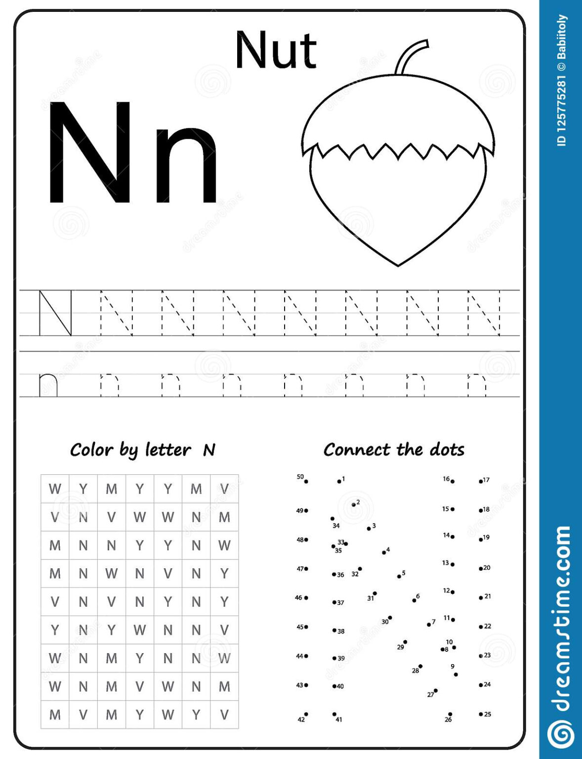 Writing Letter N Worksheet Writing A Z Alphabet With Letter N 