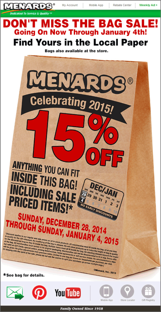 Menards Discount Codes