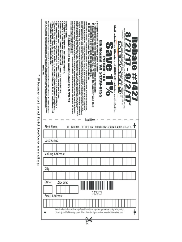 Menards Expired Rebate Form