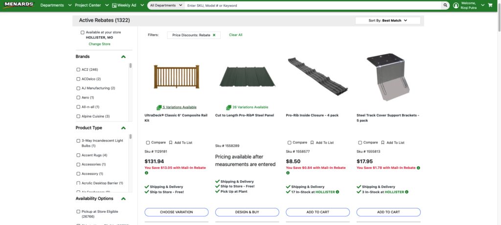 Menards Rebate Form Tracker