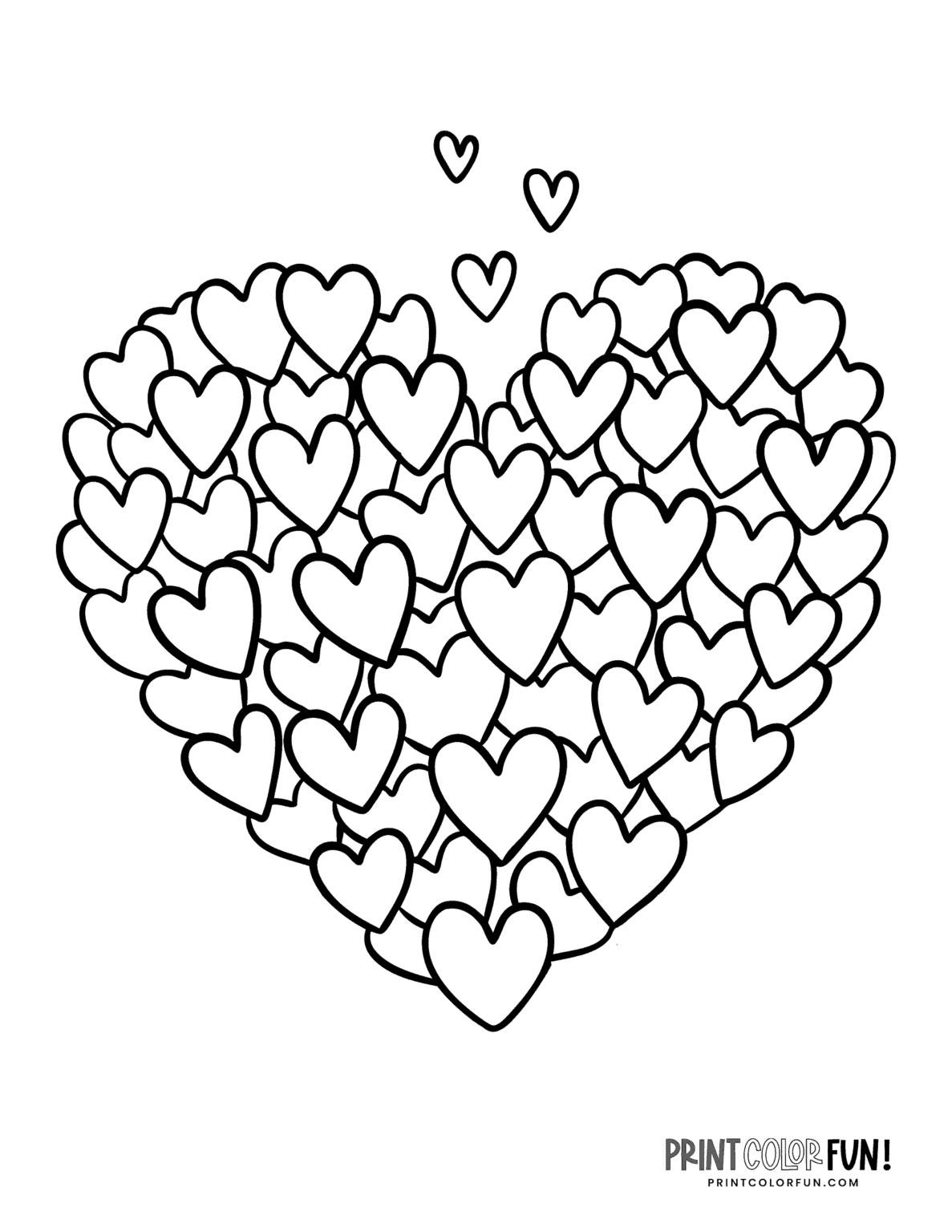 Printable Valentine Hearts To Color