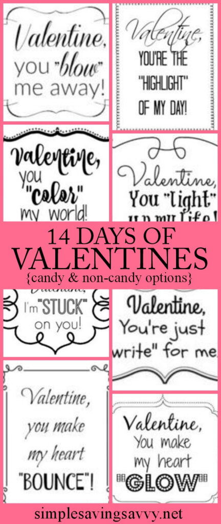 14 Days Of Valentines For Him Printables