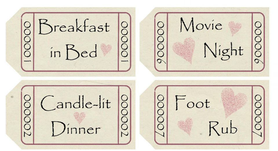 Printable Valentine Coupons For Him