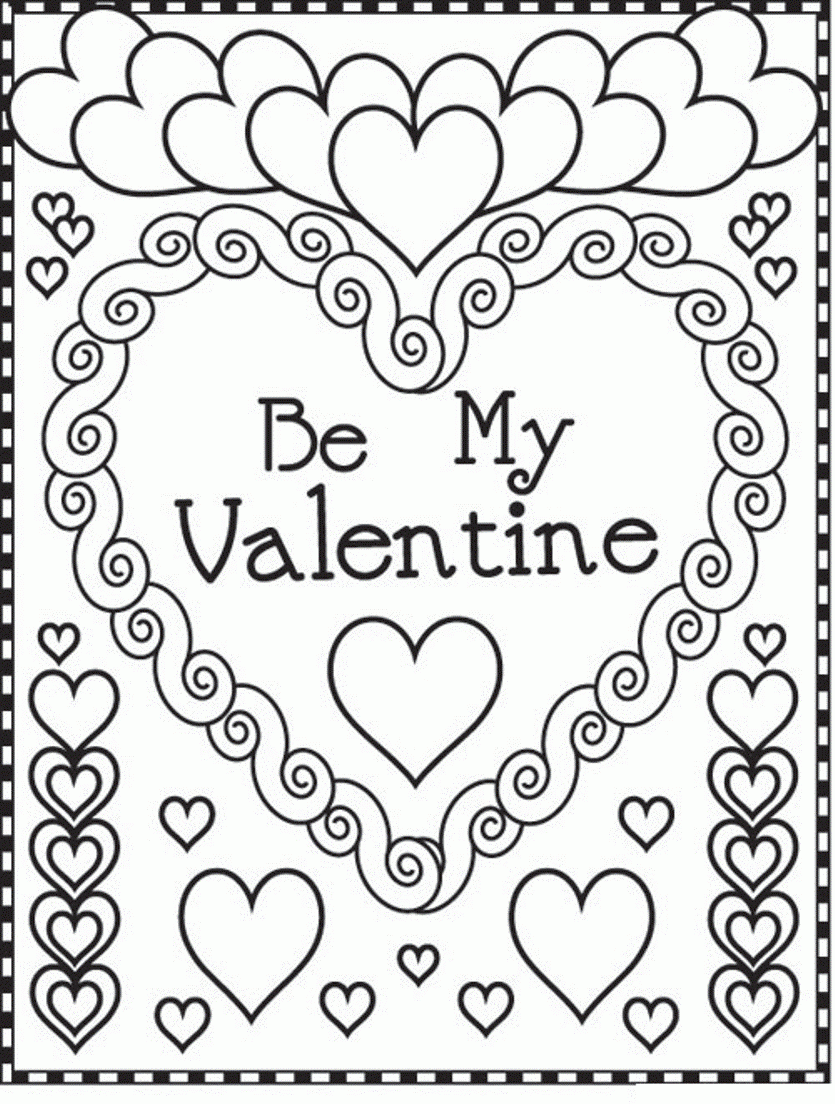 Happy Valentine's Day Printable Coloring Pages