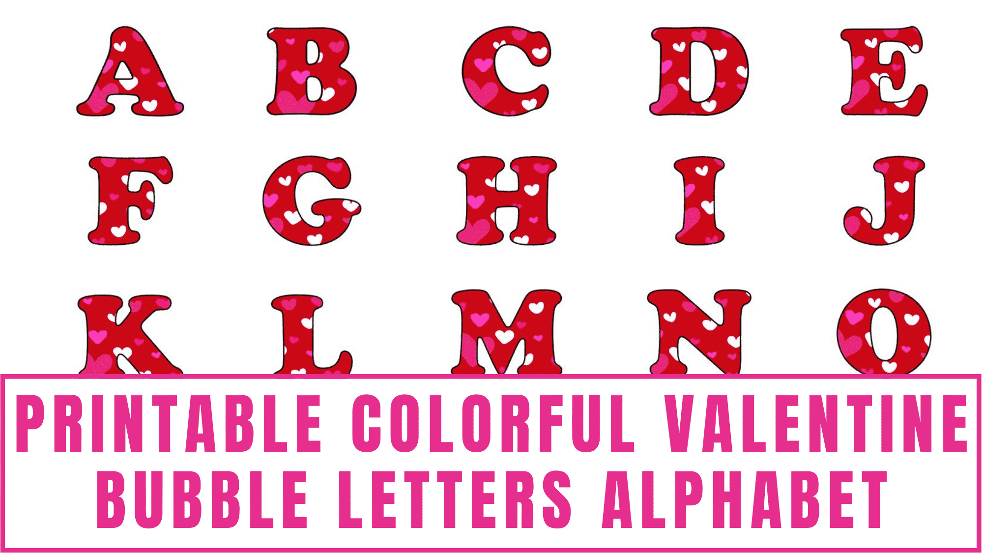 Happy Valentines Day Lettering Printable