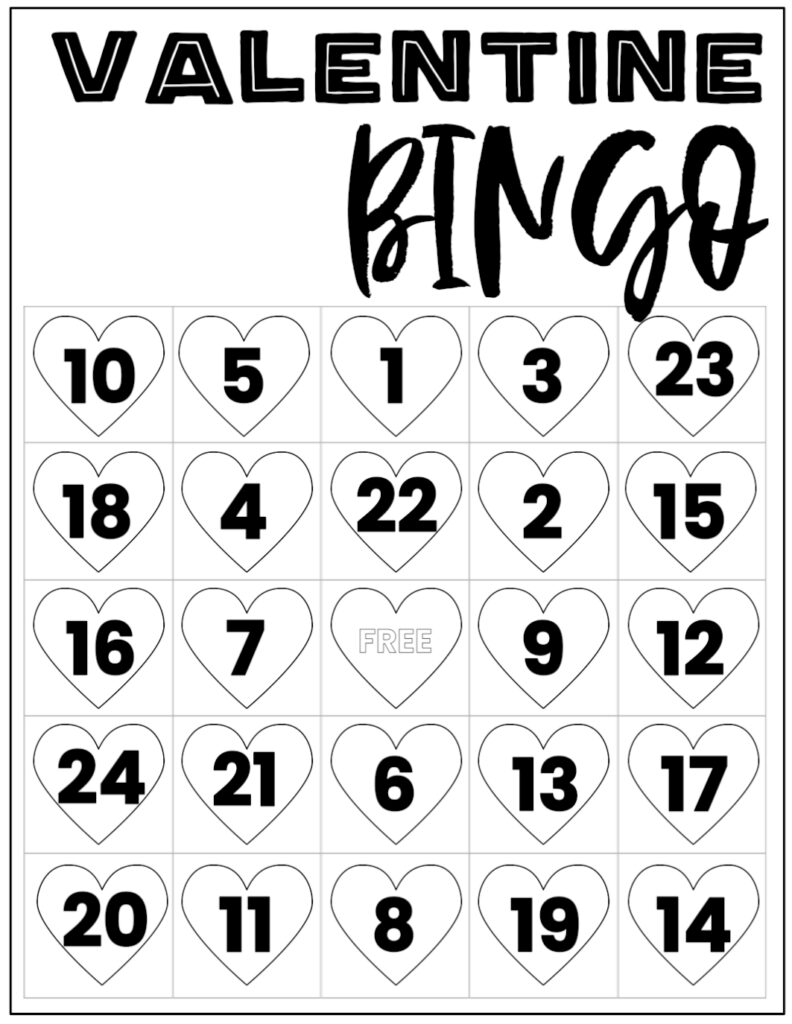 Bingo Dia Valentine Printables The Staring Game Valentine Day
