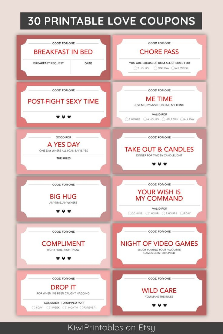 Valentine's Day Coupon Book Printable