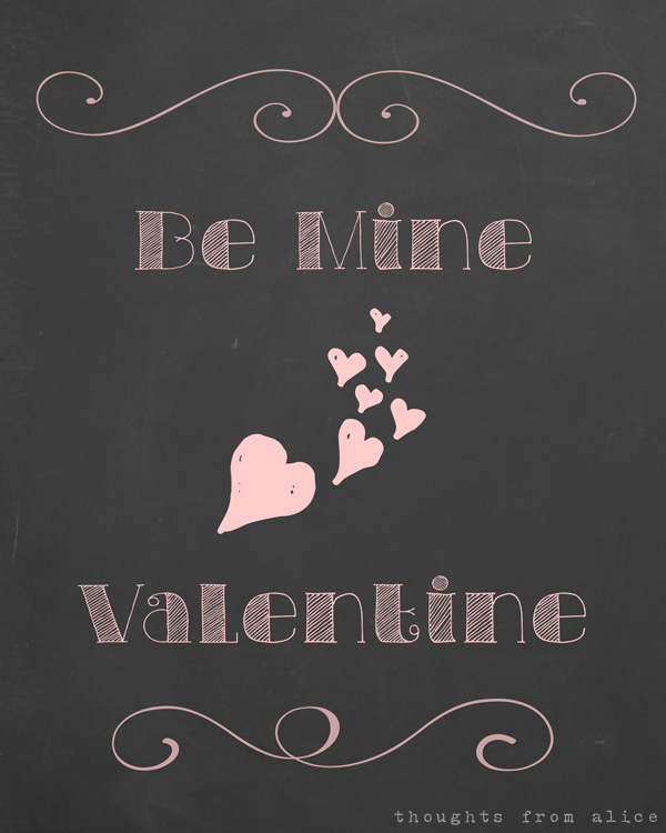 Chalk Board Valentine Printables