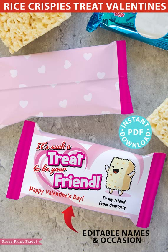 Rice Krispie Valentine Printable