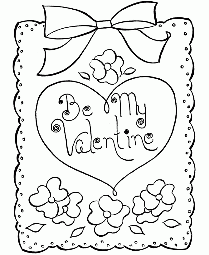 Coloring Valentines Day Card Printable