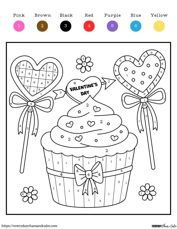 Color By Number Valentines Day Printable