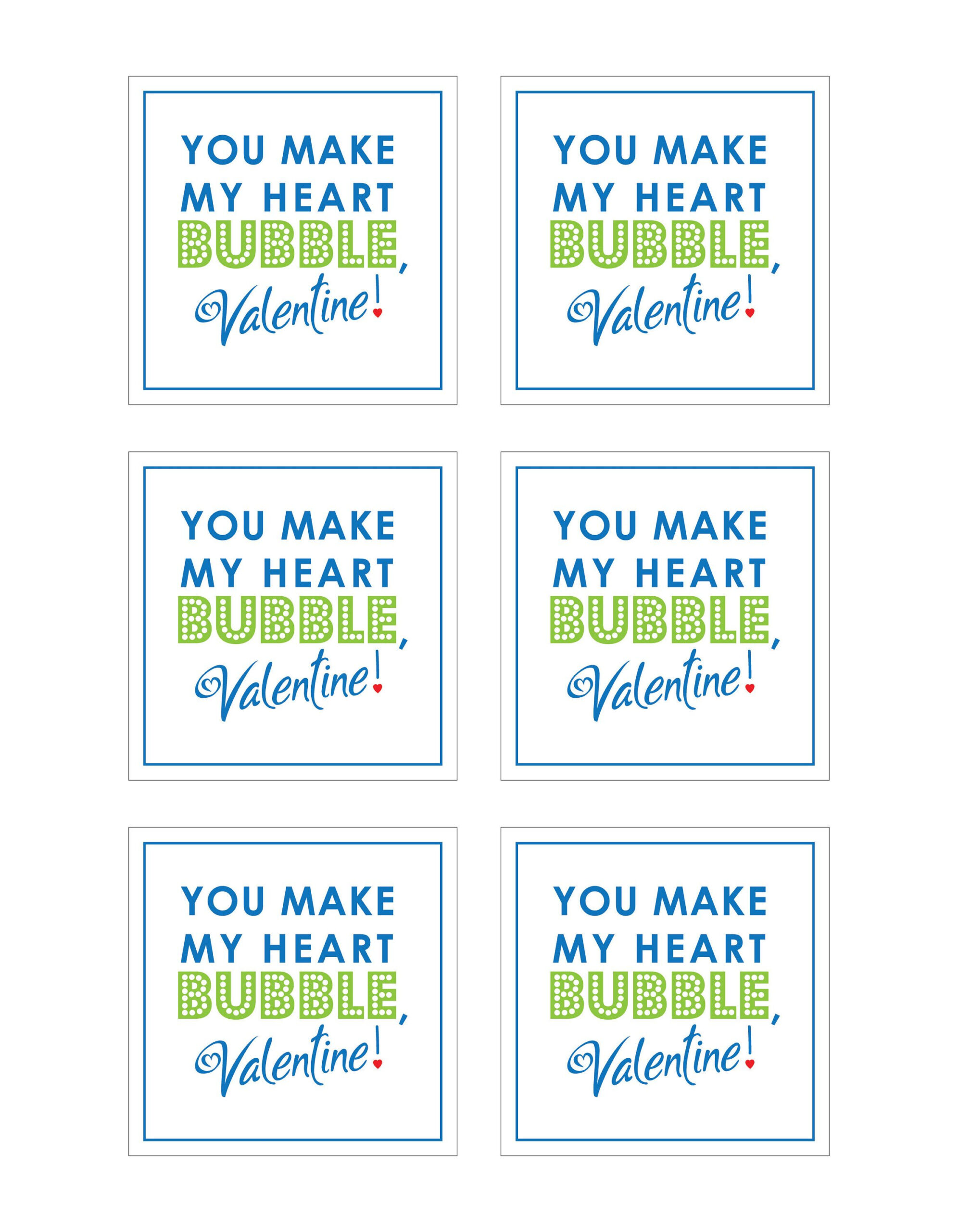 Bubble Valentine Card Printable