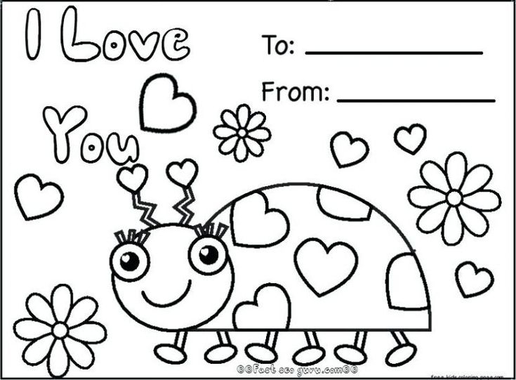 Valentine Colouring Cards Printable