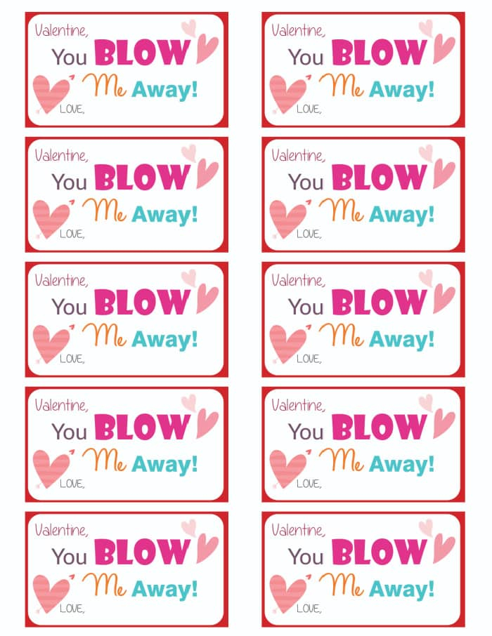 Blow Me Away Valentine Printable