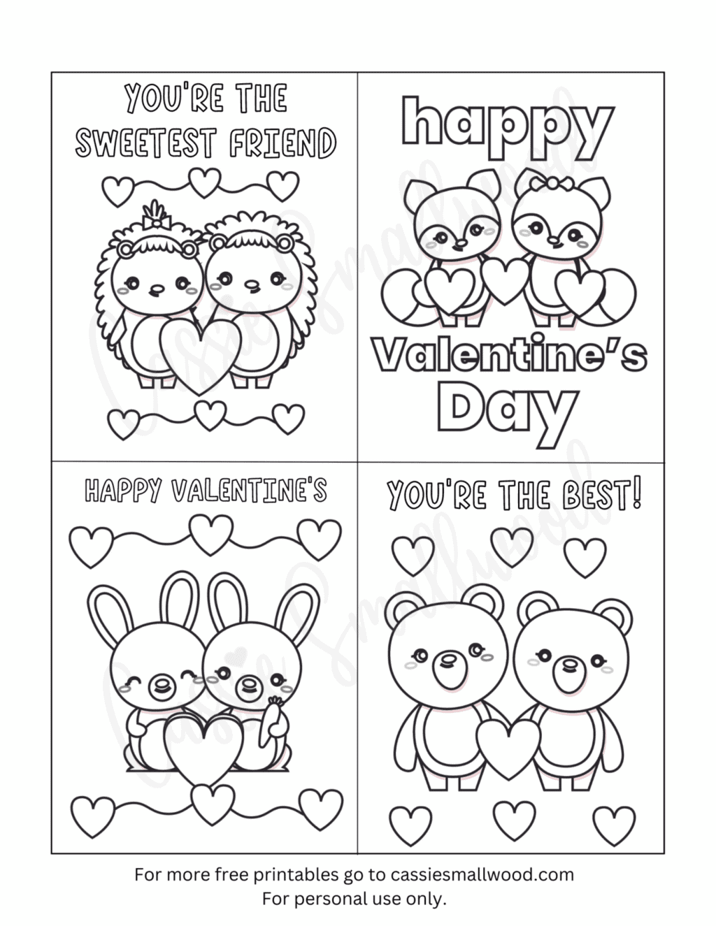 Childrens Printable Valentines Day Cards