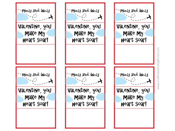 Airplane Valentine Card Printables Free