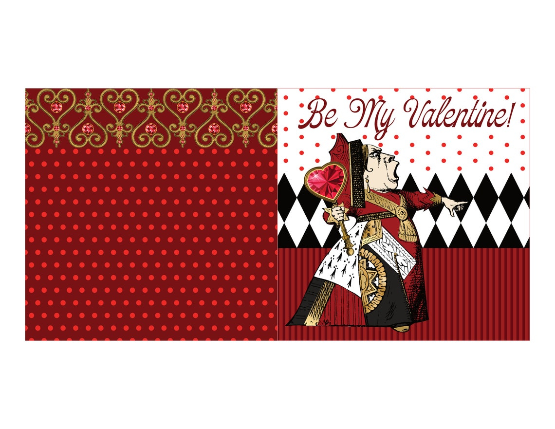 Alice In Wonderland Valentine's Day Cards Printable