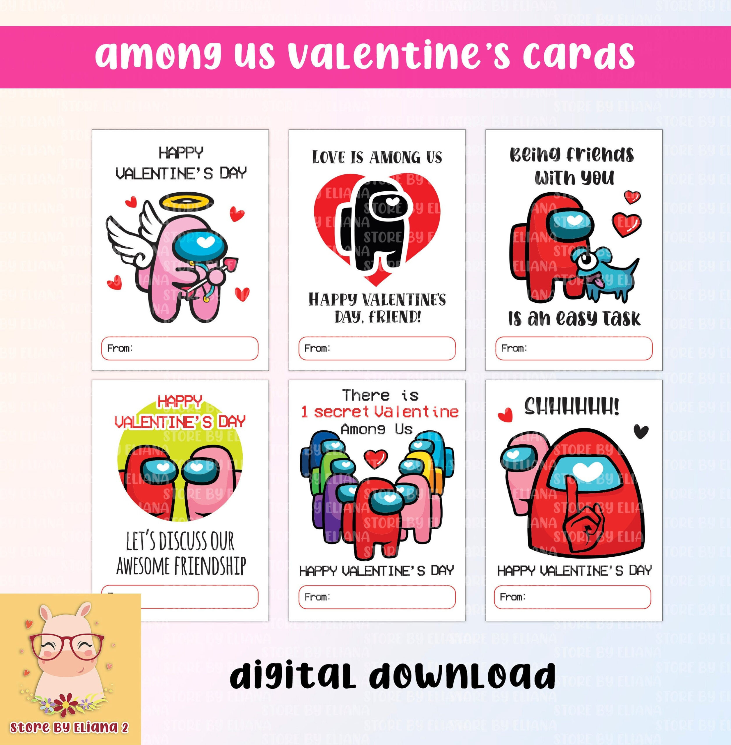 Among Us Valentines Printable Free