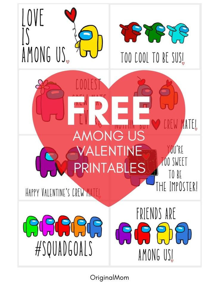Among Us Valentines Printable Free
