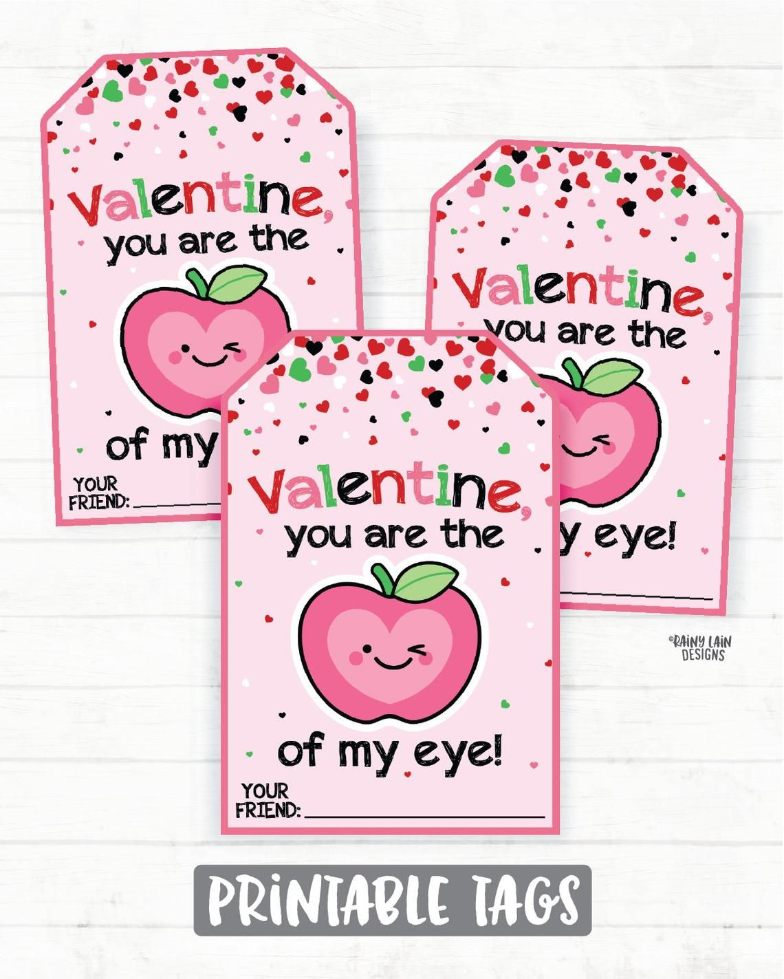 You're The Apple Of My Eye Valentine Printable